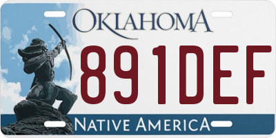 OK license plate 891DEF