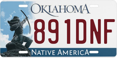 OK license plate 891DNF