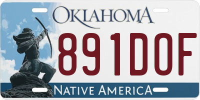 OK license plate 891DOF