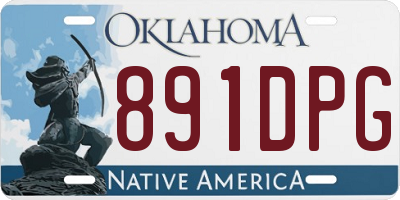 OK license plate 891DPG