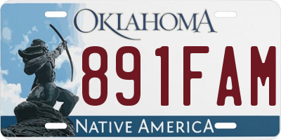 OK license plate 891FAM