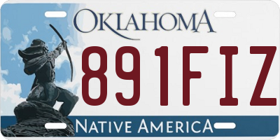 OK license plate 891FIZ