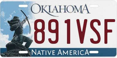 OK license plate 891VSF