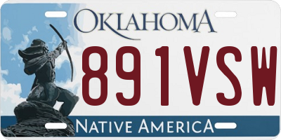 OK license plate 891VSW
