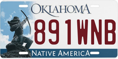 OK license plate 891WNB