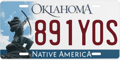 OK license plate 891YOS