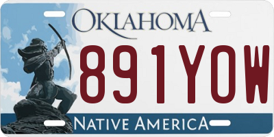 OK license plate 891YOW
