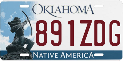 OK license plate 891ZDG