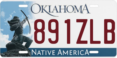 OK license plate 891ZLB