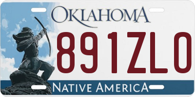 OK license plate 891ZLO