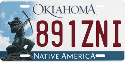 OK license plate 891ZNI