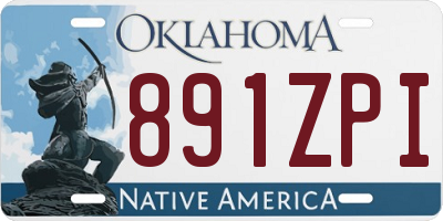 OK license plate 891ZPI