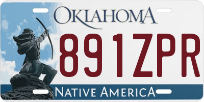 OK license plate 891ZPR