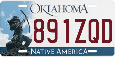 OK license plate 891ZQD