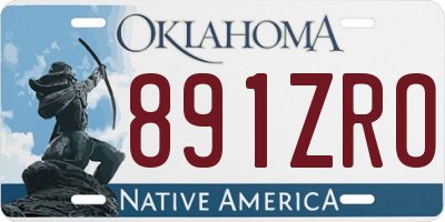 OK license plate 891ZRO