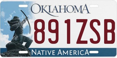 OK license plate 891ZSB