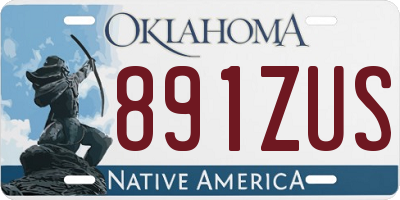 OK license plate 891ZUS