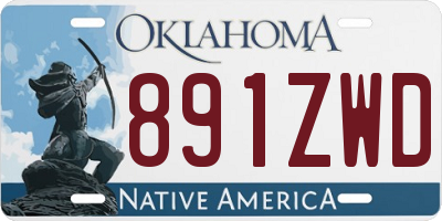 OK license plate 891ZWD