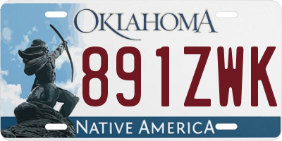 OK license plate 891ZWK