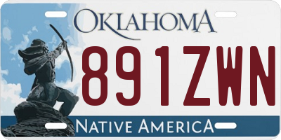 OK license plate 891ZWN