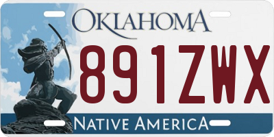 OK license plate 891ZWX