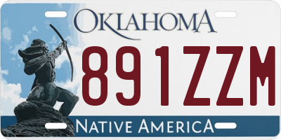 OK license plate 891ZZM