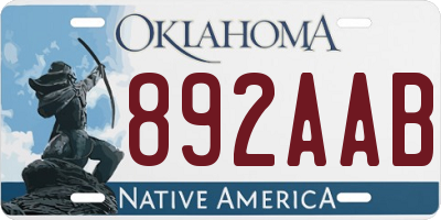 OK license plate 892AAB