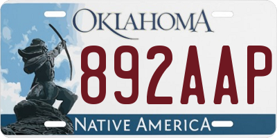 OK license plate 892AAP