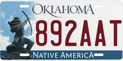 OK license plate 892AAT