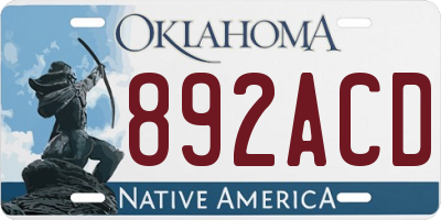 OK license plate 892ACD