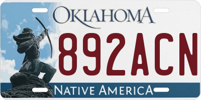 OK license plate 892ACN