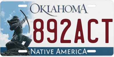 OK license plate 892ACT