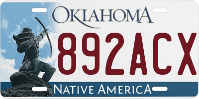 OK license plate 892ACX