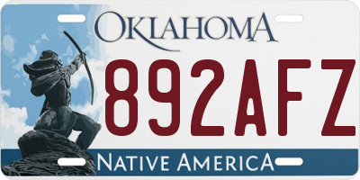OK license plate 892AFZ