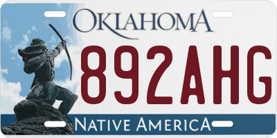 OK license plate 892AHG