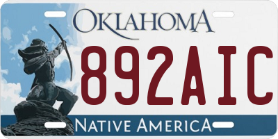 OK license plate 892AIC