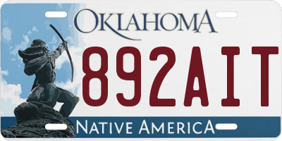 OK license plate 892AIT