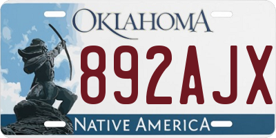 OK license plate 892AJX