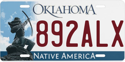 OK license plate 892ALX