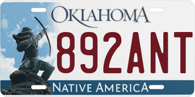 OK license plate 892ANT