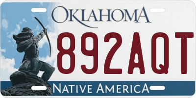 OK license plate 892AQT