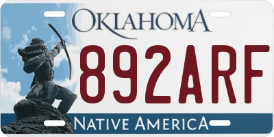 OK license plate 892ARF