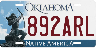 OK license plate 892ARL