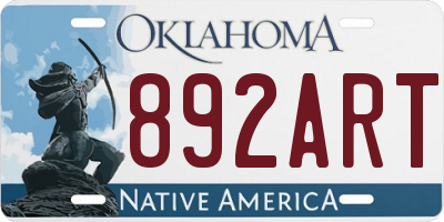 OK license plate 892ART