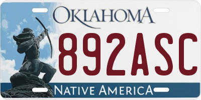 OK license plate 892ASC