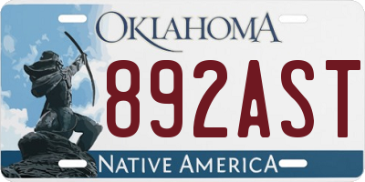 OK license plate 892AST