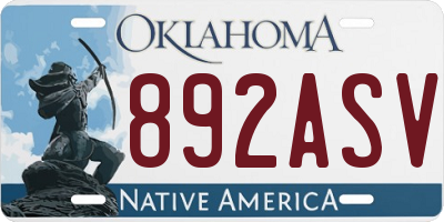 OK license plate 892ASV