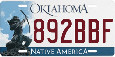 OK license plate 892BBF