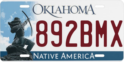 OK license plate 892BMX