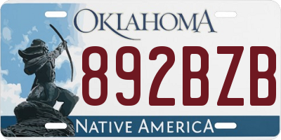 OK license plate 892BZB